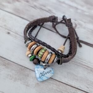Olivia Heart Charm Boho Bracelet - Adjustable